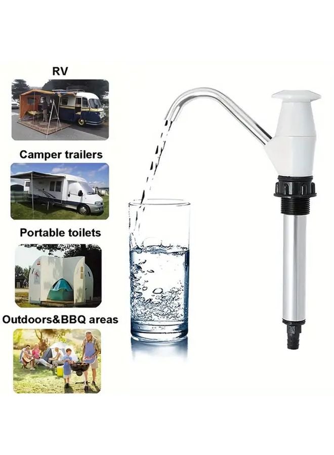 Durable Manual Hand Pump Tap White Ergonomic Handle Easy Installation No Electricity Needed - Image 2