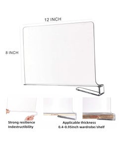 MIXDE 6 Pack Shelf Dividers for Closet Organization Acrylic Clear Closet Shelf Divider for Wooden Shelving Suitable for Wooden or Vertical Shelves Or Bedroom, Kitchen and Office  - Image 3