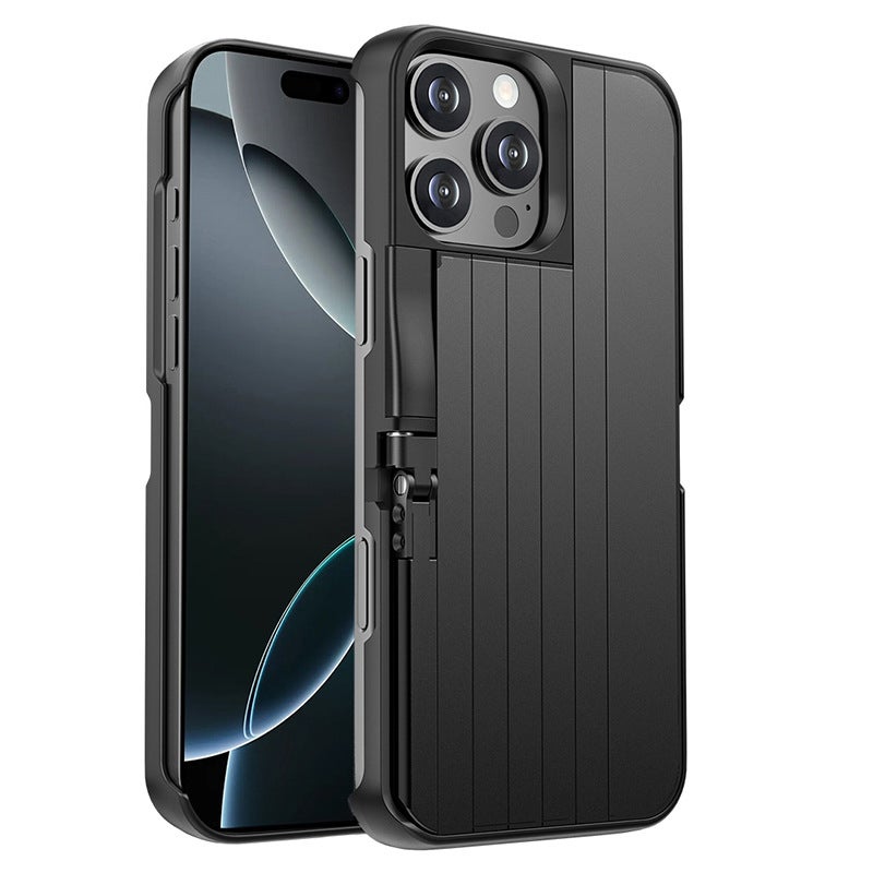 3-in-1 Aluminum Alloy Phone Case with Selfie Stick and Bluetooth Remote for Outdoor Photography - Image 2