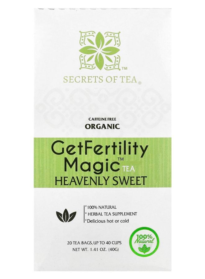 Secrets Of Tea Organic GetFertility Magic™ Tea Heavenly Sweet Caffeine Free 20 Tea Bags 1.41 oz (40 g) - Image 1
