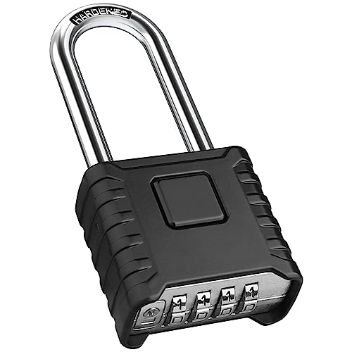 Diyife 2.3in Long Shackle Combination Padlock, Diyife Large Heavy Duty Outdoor Padlock [One-Touch Unlocking] [Weatherproof] Design of Hidden Password, High Security for Locker, Gym, Garden, Fences - Image 1