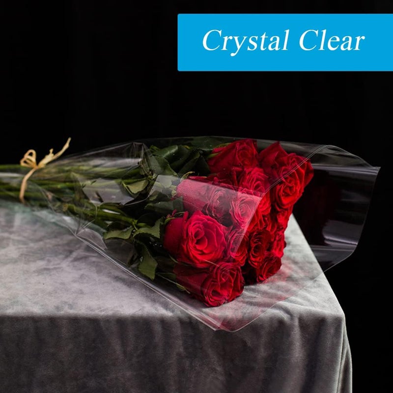 JOYIT 100' Long X 17.5” Wide Clear Cellophane Wrap Roll - 3 Mil Thicker Cellophane Roll, Clear Bags for Gifts Baskets Wrap, Flower Arts Crafts Food Treats Wrapping - Image 3