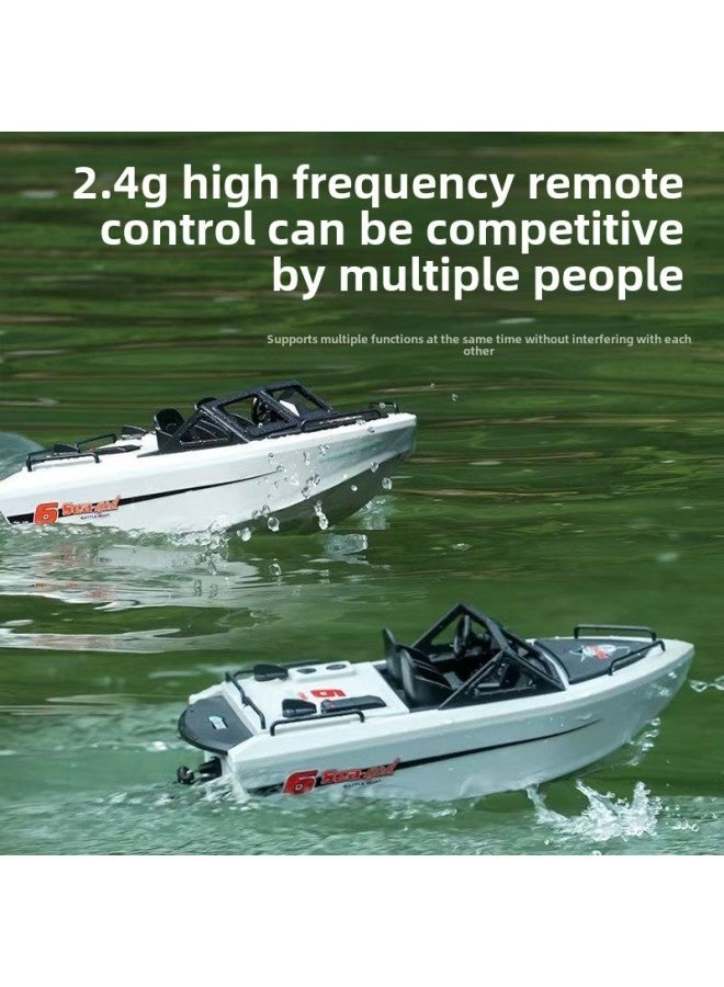 قارب سريع بدون فرش Turbojet عالي السرعة للتحكم عن بعد للأطفال في الصيف مقاوم للماء نموذج سفينة سياحية كهربائية للأولاد هدية - اللون: قارب سحب أسود كبير - المواصفات: التكوين القياسي - Image 2