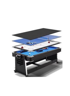 Multi-function entertainment home and commercial 4-in-1 convertible pool table set dining table black eight ice hockey table tennis one-in-one