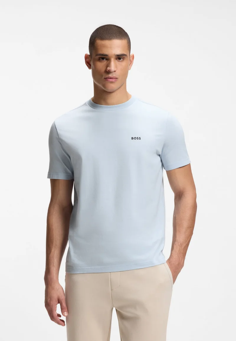 BOSS Stretch-cotton T-shirt with logo detail