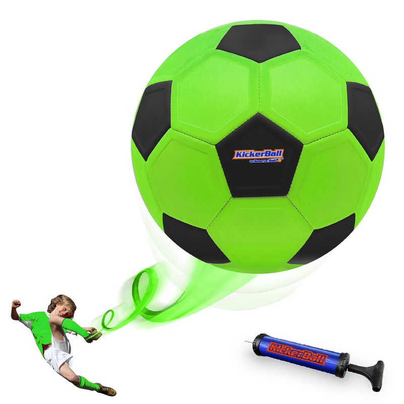 Kickerball - Curve and Swerve Soccer Ball/Football Toy - Kick Like The Pros, Great Gift for Boys and Girls - Perfect for Outdoor & Indoor Match or Game (Green) - Image 1