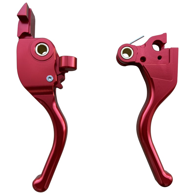 COKTNNI Motorcycle 3 Finger Clutch Brake Lever CNC Short Hand Clutch Brake Lever Fit for 20242025 Harley Road Glide Street Glide Road Glide CVO Road Glide ST red - Image 2