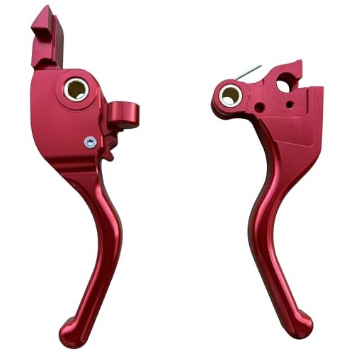 COKTNNI Motorcycle 3 Finger Clutch Brake Lever CNC Short Hand Clutch Brake Lever Fit for 20242025 Harley Road Glide Street Glide Road Glide CVO Road Glide ST red - Image 1