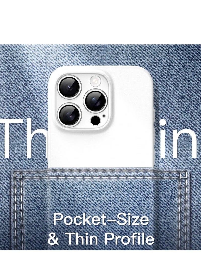 MUNTAQI Ultra-Slim 0.35mm Case for iPhone 16 Pro Max (6.9 Inch) – Lightweight Matte Finish, Full Camera Lens Protection, Minimalist Hard Cover (White Titanium) – Sleek, Durable, Shockproof Design - Image 5