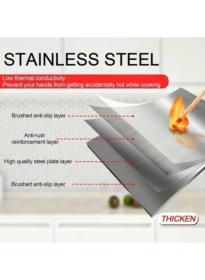 Stainless Steel Non Stick Range Hood Stove Protector Heat Resistant Foldable Easy Clean - Image 4