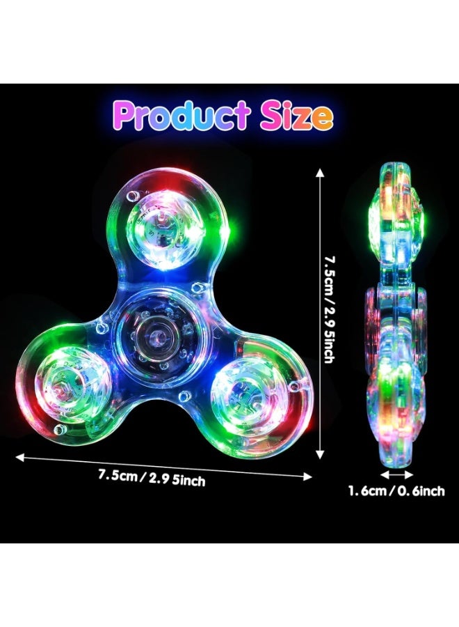 LED Light up Fidget Spinners 5 Pack, Clear Fidget Toys, ADHD Anxiety Toys Stress Relief Reducer Spin for Kids and Adults - Image 5