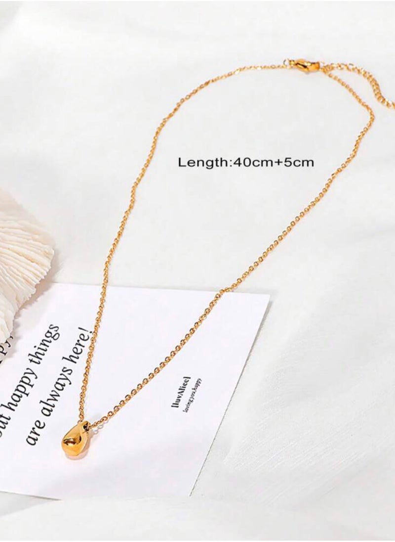 sixtyfour - Elegant & Simple Stainless Steel Gold Plated Necklace For Women - Image 1