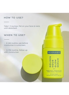HYPHEN Golden Hour Glow Face Serum With Niacinamide, Alpha Arbutin, Hyaluronic Acid Moisturizer, Aloe Vera Extract & Kakadu Plum | For Glowing Skin & Hydration | Peptide Face Serum | Non Sticky Serum For Men & Women & All Skin Types | 30Ml  - Image 4