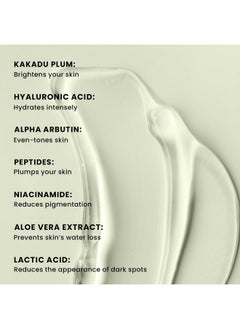 HYPHEN Golden Hour Glow Face Serum With Niacinamide, Alpha Arbutin, Hyaluronic Acid Moisturizer, Aloe Vera Extract & Kakadu Plum | For Glowing Skin & Hydration | Peptide Face Serum | Non Sticky Serum For Men & Women & All Skin Types | 30Ml  - Image 3