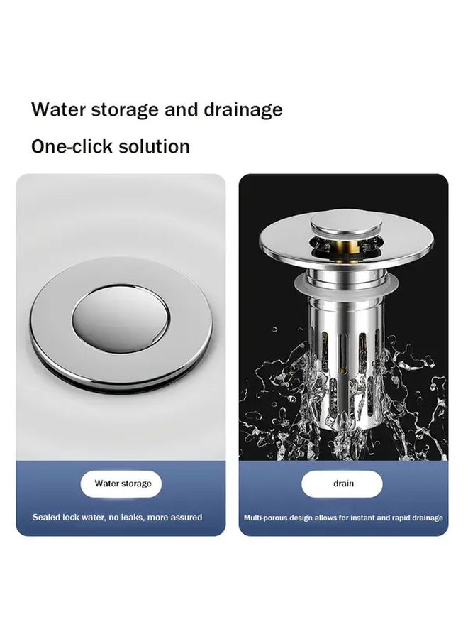 Golden Push Button Drain Stopper For Bathroom Sink Easy Water Storage Drainage - Image 1