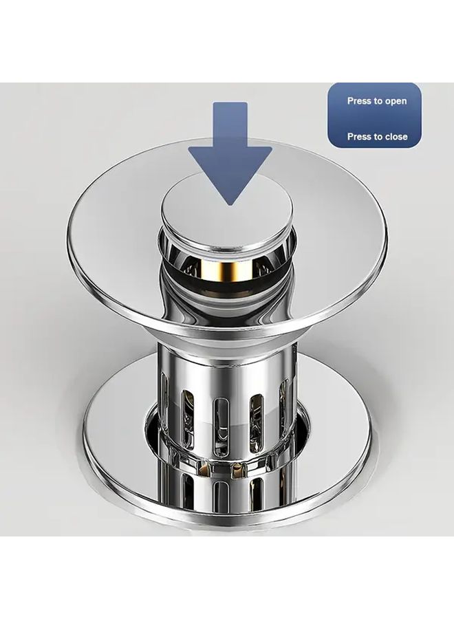 Golden Push Button Drain Stopper For Bathroom Sink Easy Water Storage Drainage - Image 4