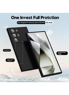 Theodor Protective Slim Fit Case Liquid Silicone Cover with Full Body Protection Anti-Scratch Shockproof Case For Samsung Galaxy S24 Ultra (Black) - Harder you work Better you get  - Image 3