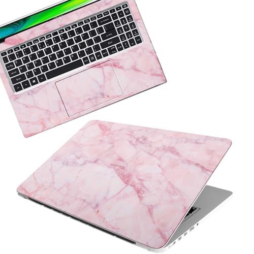 Galaxsia Pink Marble D2 Full Body Vinyl Laptop Skin/Sticker/Cover Upto 15.6 Inches Laptops Laminated-Removable-HD Quality Compatible for Hp-Dell-Sony-Lenovo-Asus etc.(15x10 Inches) - Image 1