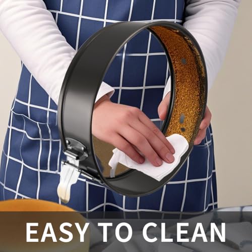 Yumatouch Springform Cake Pans Set 8 910 Inch Heart Pan Round Cake Pan Square Baking Nonstick Cheesecake Pans Springform Pans with 100 Pcs Piping Bags 16 Pcs Nozzles 3 Pcs Scrappers - Image 3