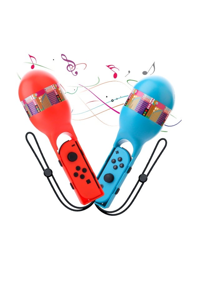 Sand Hammer Hand Grip, 2 Pcs Samba Maracas Game Hand Grips, for Samba de Amigo, Switch Sport Game Accessories Bundle of Left & Right, Compatible with Nintendo Switch/OLED Joycon Controller  - Image 1