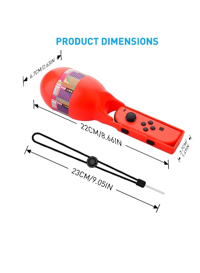 Sand Hammer Hand Grip, 2 Pcs Samba Maracas Game Hand Grips, for Samba de Amigo, Switch Sport Game Accessories Bundle of Left & Right, Compatible with Nintendo Switch/OLED Joycon Controller  - Image 3