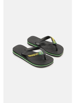 Toddlers Boy Slip On Slippers, Black Combo