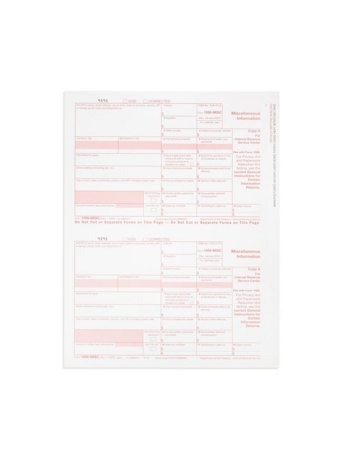 Blue Summit Supplies - 1099 Misc Forms 2023 4 Part Tax Forms Kit 25 Vendor Kit Of Laser Forms Compatible With Quickbooks And Accounting Software 25 Self Seal Envelopes Included - Image 1