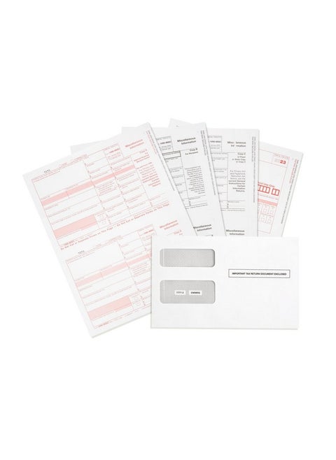 1099 Misc Forms 2023 4 Part Tax Forms Kit 25 Vendor Kit Of Laser Forms Compatible With Quickbooks And Accounting Software 25 Self Seal Envelopes Included