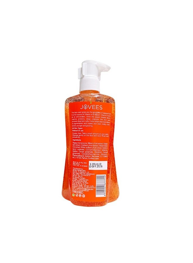 Jovees Herbal Papaya Face Wash For Womenmen Brightening And Glowing Skin Removes Pigmentation And Dark Spots For All Skin Types 300Ml - Image 2