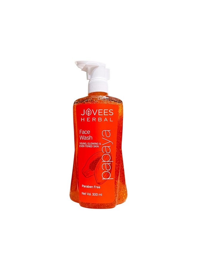 Jovees Herbal Papaya Face Wash For Womenmen Brightening And Glowing Skin Removes Pigmentation And Dark Spots For All Skin Types 300Ml - Image 1