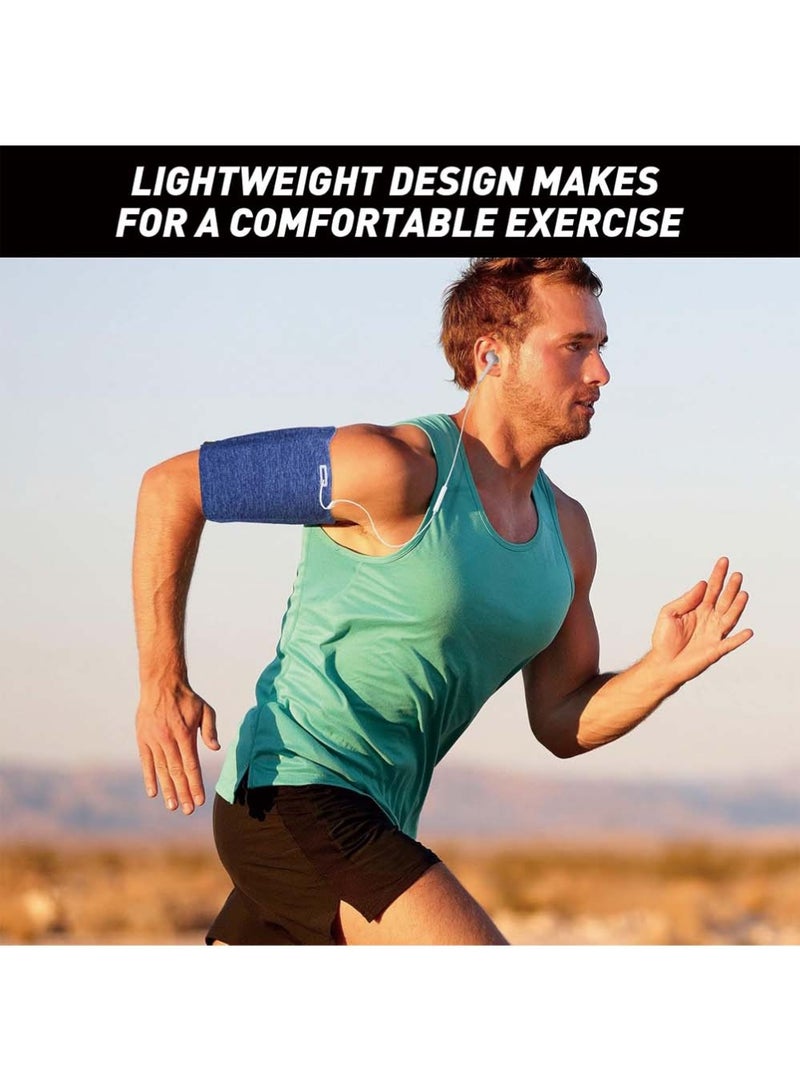 Dougez 3 Pieces Phone Armband Running Armband Cell Phone Sleeve for Running Holder Arm Bands for Walking Hiking Jogging Travel (Black, Gray, White-blue,L) - Image 5