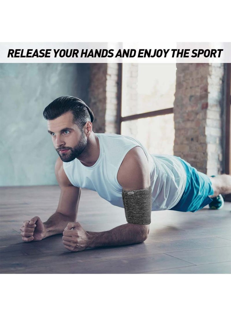 Dougez 3 Pieces Phone Armband Running Armband Cell Phone Sleeve for Running Holder Arm Bands for Walking Hiking Jogging Travel (Black, Gray, White-blue,L) - Image 4