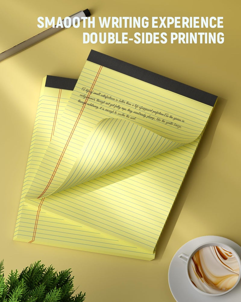 AIFLYAN Legal Pads 8.5 x 11 College Ruled, 12 Pack Yellow Legal Note Pads 8.5 x 11 Perforated Paper Tablets 8-1/2 x 11 Narrow Ruled Writing Note Pads 30 Sheets Pads of Paper Notepads Yellow Notebook Notepad - Image 4