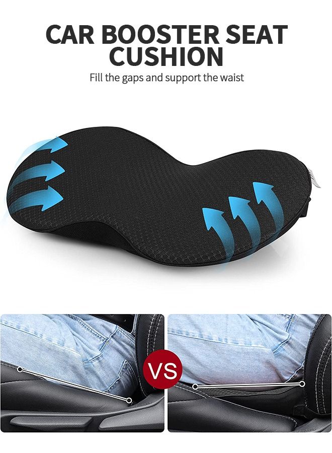 GROIC Car Seat Cushion, Multi-Use Memory Foam Car Lower Back Support Pad for Driver Lumbar Support Pillow for Car Back Pain Relief Wedge Seat Cushions Road Trip Essential (Black) - Image 2