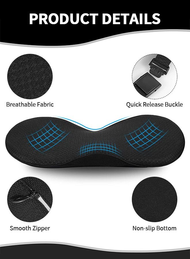 GROIC Car Seat Cushion, Multi-Use Memory Foam Car Lower Back Support Pad for Driver Lumbar Support Pillow for Car Back Pain Relief Wedge Seat Cushions Road Trip Essential (Black) - Image 4