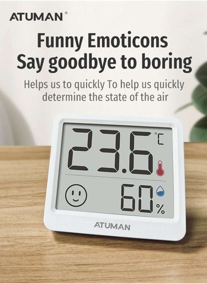 ATuMan ATuMan TH mini Temperature and Humidity Clock – 2.5-Inch LCD Display, High-Sensitivity Sensors, Creative Emoticon Display, Wall-Mount & Stand, Long-Lasting Battery  - Image 3