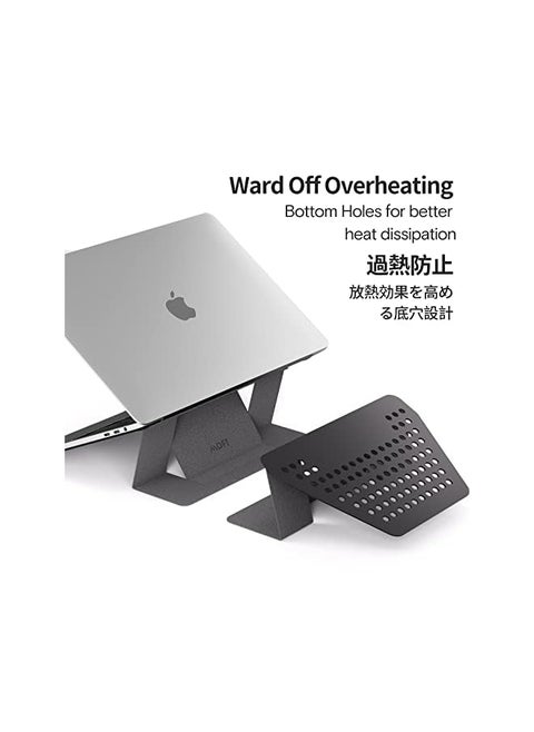 Invisible Slim Laptop Stand Adhesive and Reusable Adjustable Perfect Viewing Angles Compatible with Laptops Up to 156 Grey
