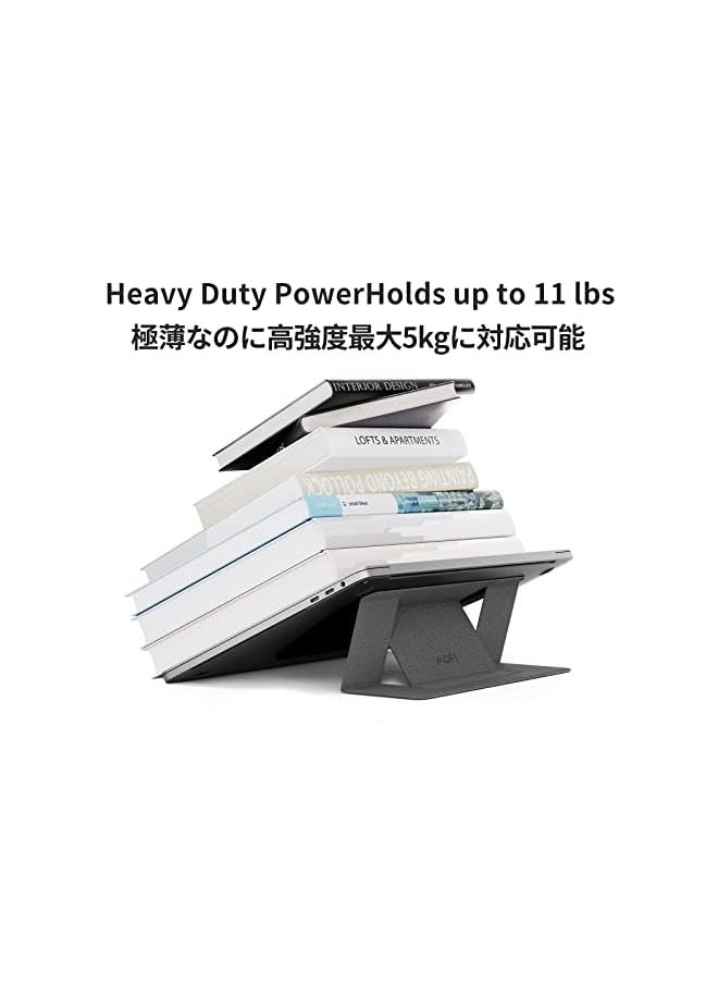 MOFT - Invisible Slim Laptop Stand Adhesive and Reusable Adjustable Perfect Viewing Angles Compatible with Laptops Up to 156 Grey - Image 1