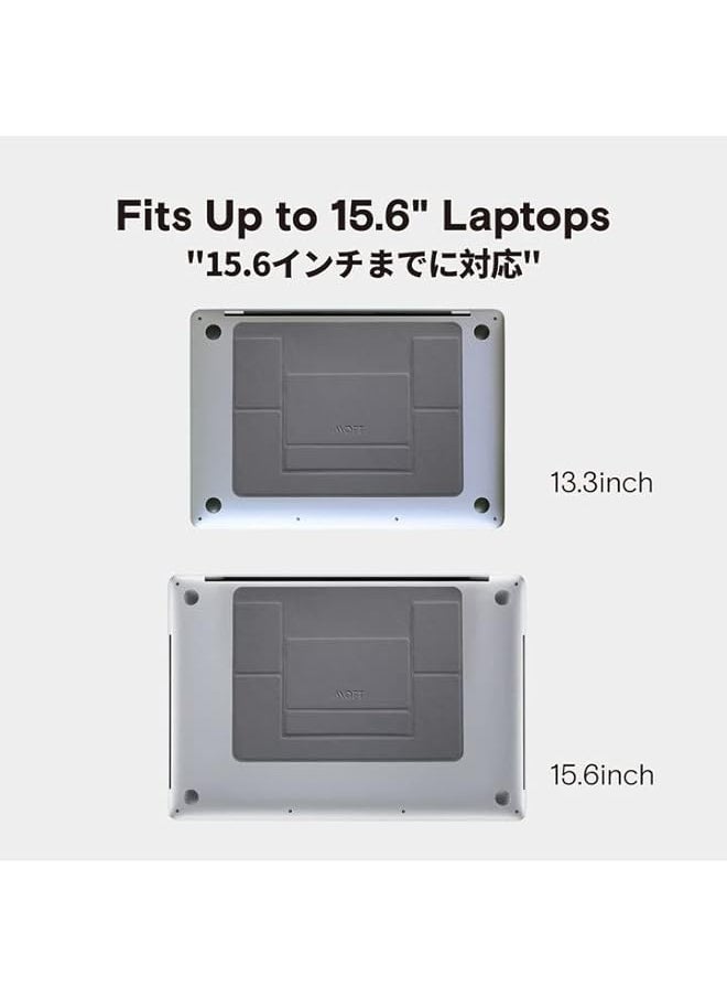MOFT - Invisible Slim Laptop Stand Adhesive and Reusable Adjustable Perfect Viewing Angles Compatible with Laptops Up to 156 Grey - Image 1