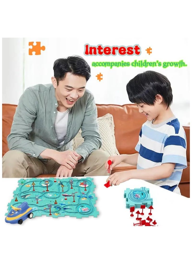 TOY GARDEN 25PCS Kids Puzzle Track Car Set (Ocean Theme) – 2024 DIY Electric Trolley Track Toy for Boys & Girls, Educational Assembly Game for Children  - Image 4
