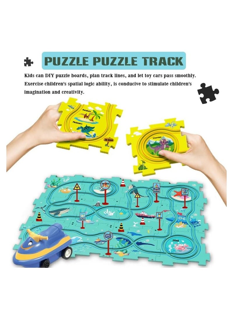 TOY GARDEN 25PCS Kids Puzzle Track Car Set (Ocean Theme) – 2024 DIY Electric Trolley Track Toy for Boys & Girls, Educational Assembly Game for Children  - Image 5