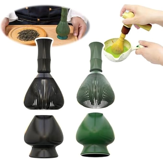 Unity Plastic Matcha Whisk And Frother Set Green And Black Black  Green - Image 1