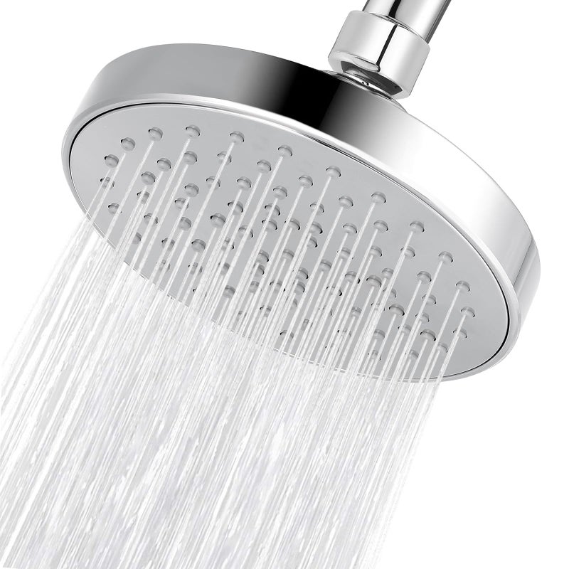 Nuodan High Pressure Shower Head - 4.7â€œ Powerful Bathroom Pressure Boosting Rain Showerhead - Perfect Universal Replacement for Rainfall Shower Heads (Chrome) - Image 1