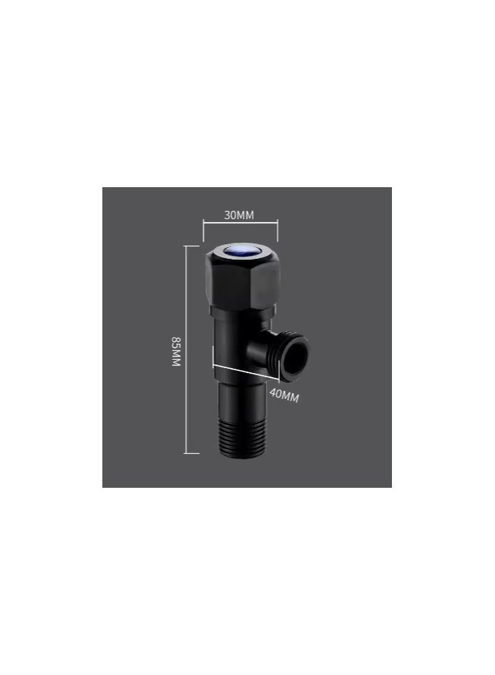 "Black Stainless Steel Angle Valve | Hot and Cold Stop Valve for Bathroom and Toilet" - Image 4