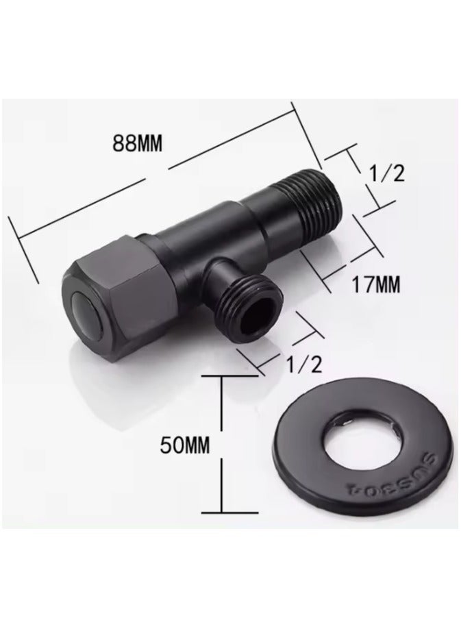 "Black Stainless Steel Angle Valve | Hot and Cold Stop Valve for Bathroom and Toilet" - Image 5