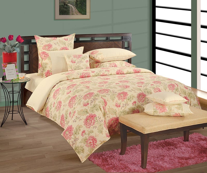 Swayam Shades of Paradise Printed Cotton Double Duvet Cover - Beige (TSR02-3612) - Image 1