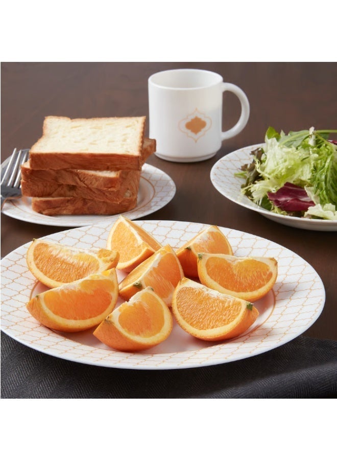 IKEA (IKEA) IKEA KALASBRA 16-Piece Dinnerware Set - Gold Patterned White Opal Glass - Service for 4 - Microwave & Dishwasher Safe - Image 2