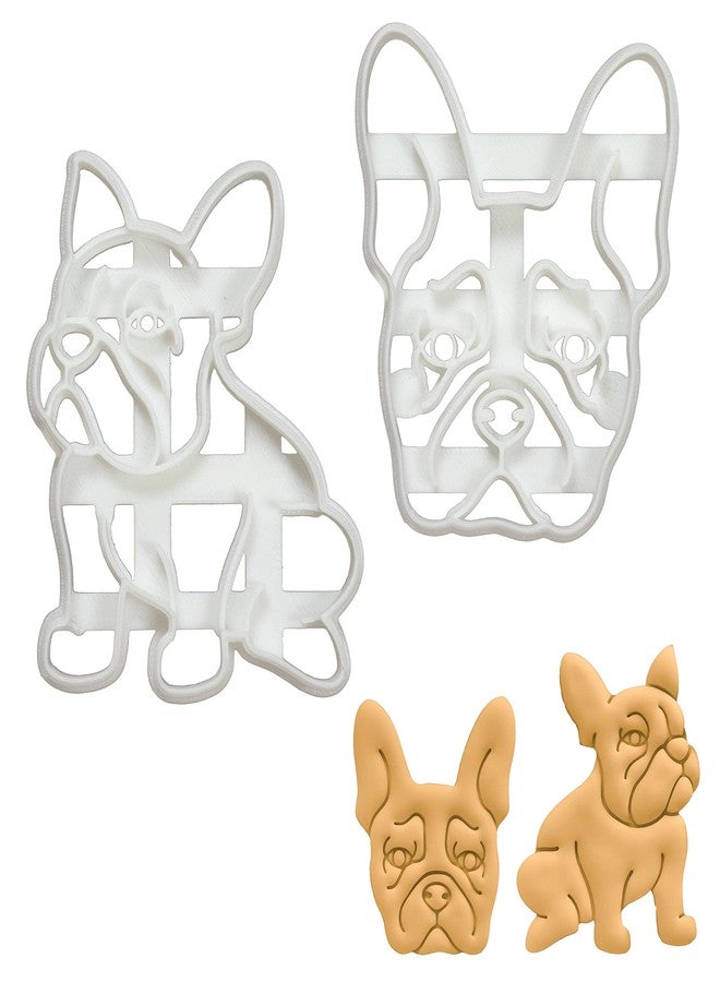 Bakerlogy Set of 2 French Bulldog cookie cutters (Designs: Body & Face), 2 pieces - Bakerlogy - Image 1