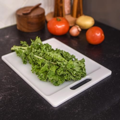 Dexas NSF Polysafe Cutting Board with Handle, 8.5 by 11 inches, White - Image 2