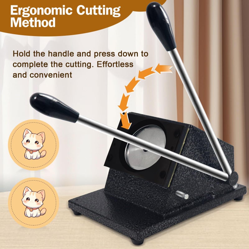 Enkreefi 1.26"/32mm Button Paper Cutter, 1.73â€/44mm Diameter Circle Cutter, 1.73â€Circle Punch, 1.73â€Round Paper Cutter 44mmDie Cut Machine for 1.26"/32mm Button Making(1.73â€/44mm Cutting Diameter) - Image 4